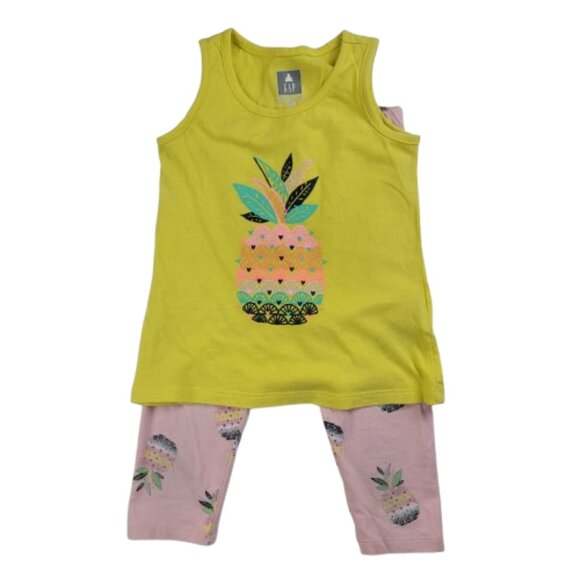 Gap 2 Piece Set Sleeveless T-Shirt & Leggings Size 4 Girls - Picture 2 of 16
